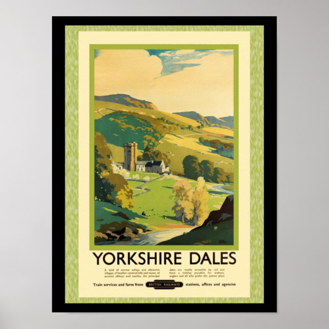 Poster Cartaz de Viagem Yorkshire Dales (Frente)
