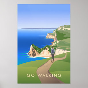 Poster Cartaz de Viagens Ande a Pé