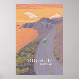 Poster Cartaz de Viagens Big Sur Califórnia
