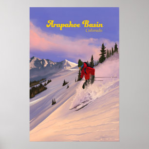 Poster Cartaz de Viagens da Estação de Esqui Arapahoe Bas