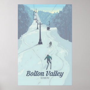 Poster Cartaz de Viagens da Estação de Esqui Bolton Valle