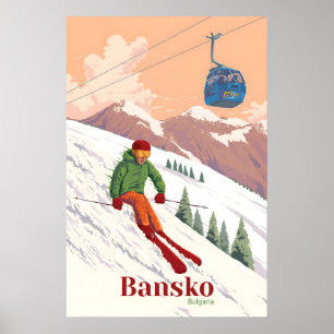 Poster Cartaz de Viagens da Estação de Esqui de Bansko Bu