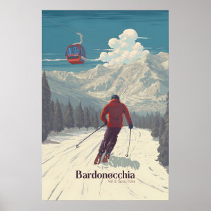 Poster Cartaz de Viagens da Estação de Esqui de Bardonecc