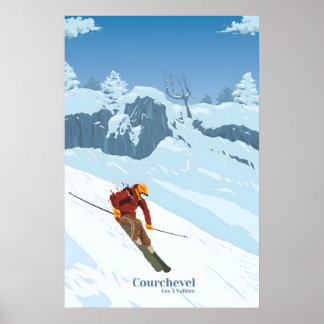 Poster Cartaz de Viagens da Estação de Esqui de Courcheve