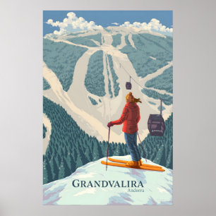 Poster Cartaz de Viagens da Estação de Esqui Grandvalira 