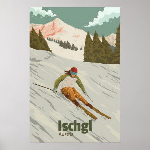 Poster Cartaz de Viagens da Estação de Esqui Ischgl Áustr