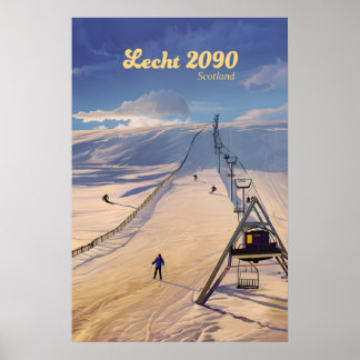 Poster Cartaz de Viagens da Estação de Esqui Lecht 2090 E