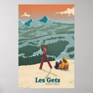 Poster Cartaz de Viagens da Estação de Esqui Les Gets