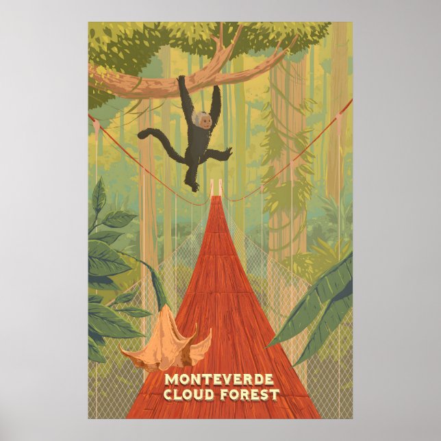 Poster Cartaz de Viagens da Floresta de Nuvens de Monteve (Frente)