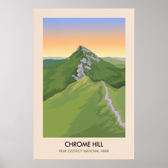 Poster Cartaz de Viagens de Chrome Hill Peak District (Frente)