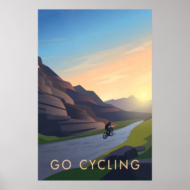 Poster Cartaz de Viagens de Ciclismo (Frente)
