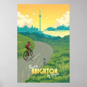 Poster Cartaz de Viagens de Ciclismo de Brighton