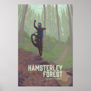 Poster Cartaz de Viagens de Ciclismo de Montanha da Flore
