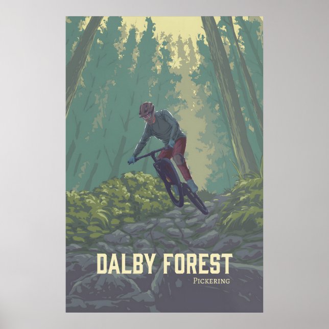 Poster Cartaz de Viagens de Ciclismo de Montanha da Flore (Frente)
