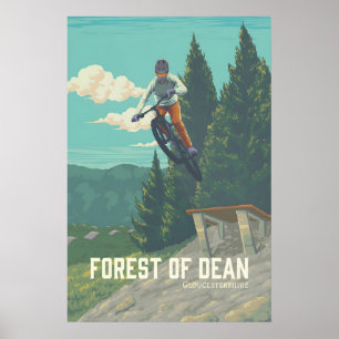 Poster Cartaz de Viagens de Ciclismo de Montanha da Flore