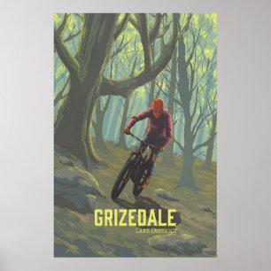 Poster Cartaz de Viagens de Ciclismo de Montanha de Grize
