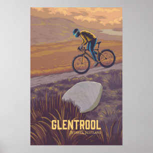 Poster Cartaz de Viagens de Ciclismo de Montanha Glentroo