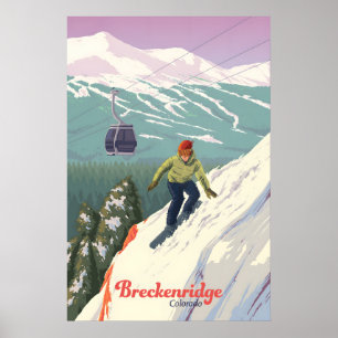 Poster Cartaz de Viagens de Esqui em Breckenridge Colorad