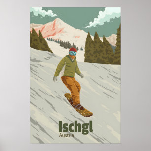 Poster Cartaz de Viagens de Esqui em Ischgl Áustria