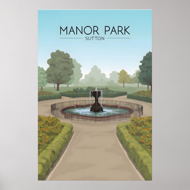Poster Cartaz de Viagens de Manor Park Sutton (Frente)