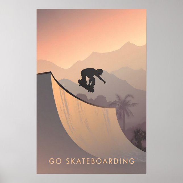 Poster Cartaz de Viagens de Skateboarding (Frente)