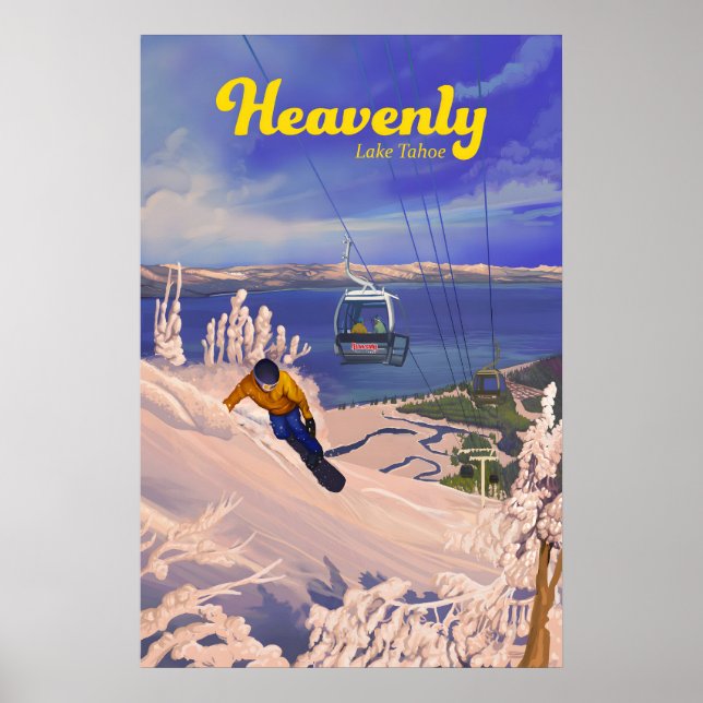 Poster Cartaz de Viagens de Snowboarding Celestial (Frente)