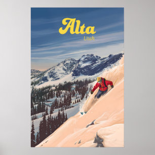 Poster Cartaz de Viagens do Alta Utah Ski Resort