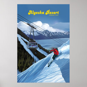 Poster Cartaz de Viagens do Alyeska Ski Resort