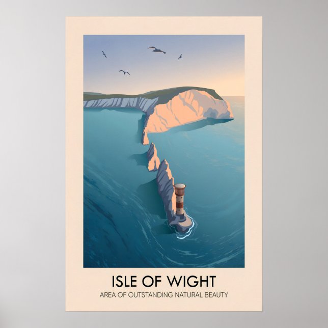 Poster Cartaz de Viagens do AONB da Ilha de Wight (Frente)