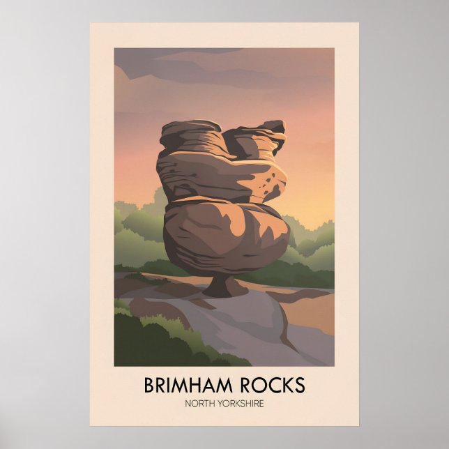 Poster Cartaz de Viagens do Brimham Rocks AONB (Frente)