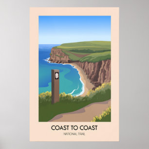 Poster Cartaz de Viagens do Caminho de Trilha de Coast to