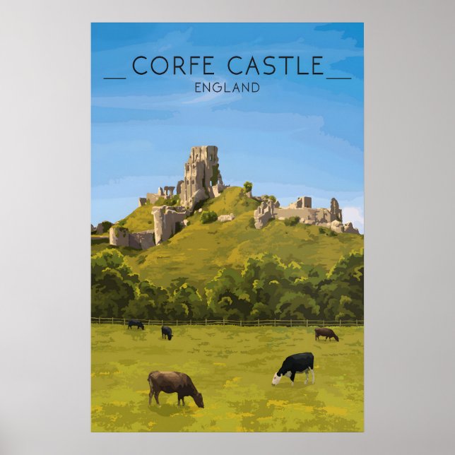 Poster Cartaz de Viagens do Castelo de Corfe (Frente)