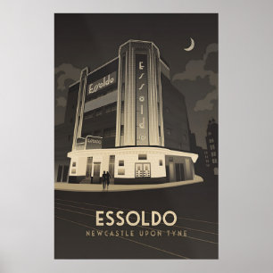 Poster Cartaz de Viagens do Cinema Essoldo Newcastle