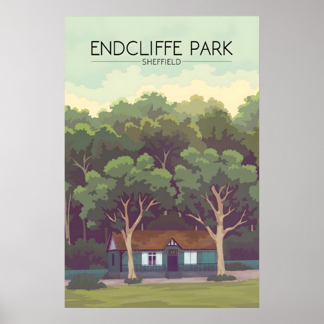 Poster Cartaz de Viagens do Endcliffe Park Sheffield (Frente)