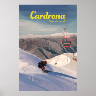 Poster Cartaz de Viagens do Estação de Esqui Cardrona