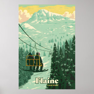 Poster Cartaz de Viagens do Estação de Esqui Flaine