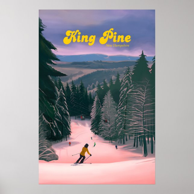 Poster Cartaz de Viagens do King Pine Ski Resort (Frente)
