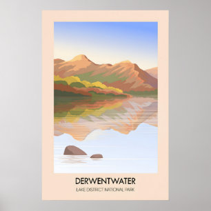Poster Cartaz de Viagens do Lago Derwentwater no Distrito