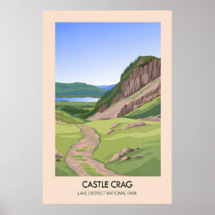 Poster Cartaz de Viagens do Lago do Distrito da Montanha 