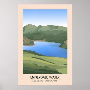 Poster Cartaz de Viagens do Lago Ennerdale Water Lake Dis