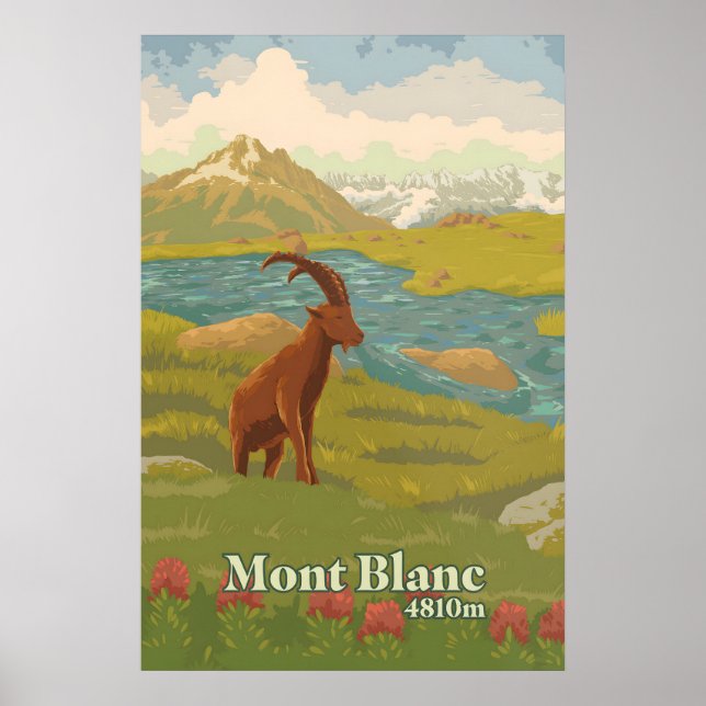 Poster Cartaz de Viagens do Mont Blanc (Frente)