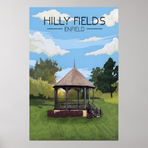 Poster Cartaz de Viagens do Parque Hilly Fields Enfield