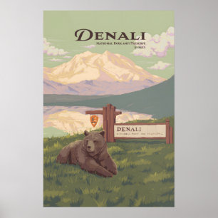Poster Cartaz de Viagens do Parque Nacional Denali