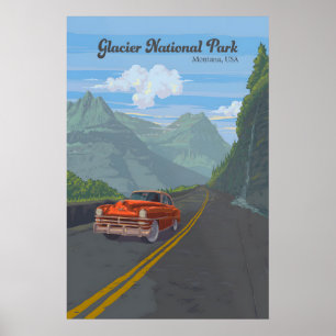 Poster Cartaz de Viagens do Parque Nacional Glacier