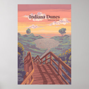 Poster Cartaz de Viagens do Parque Nacional Indiana Dunes