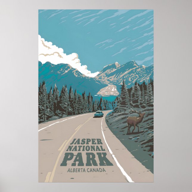 Poster Cartaz de Viagens do Parque Nacional Jasper (Frente)