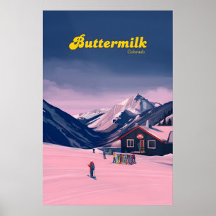 Poster Cartaz de Viagens do Resort de Esqui Buttermilk