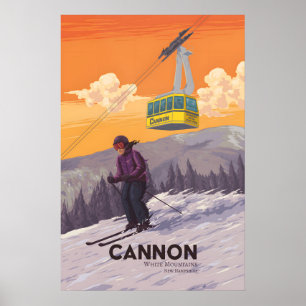 Poster Cartaz de Viagens do Resort de Esqui Cannon New Ha
