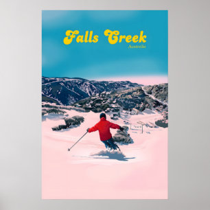 Poster Cartaz de Viagens do Resort de Esqui Falls Creek A