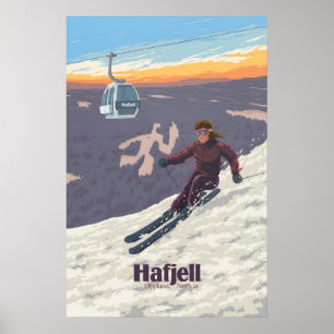 Poster Cartaz de Viagens do Resort de Esqui Hafjell Norue